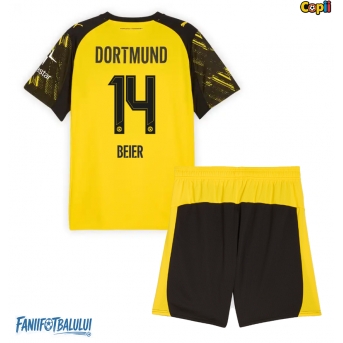 Borussia Dortmund Maximilian Beier #14 Echipament de Fotbal Replică 2025-26 Copii Acasa (+ Șorturi)